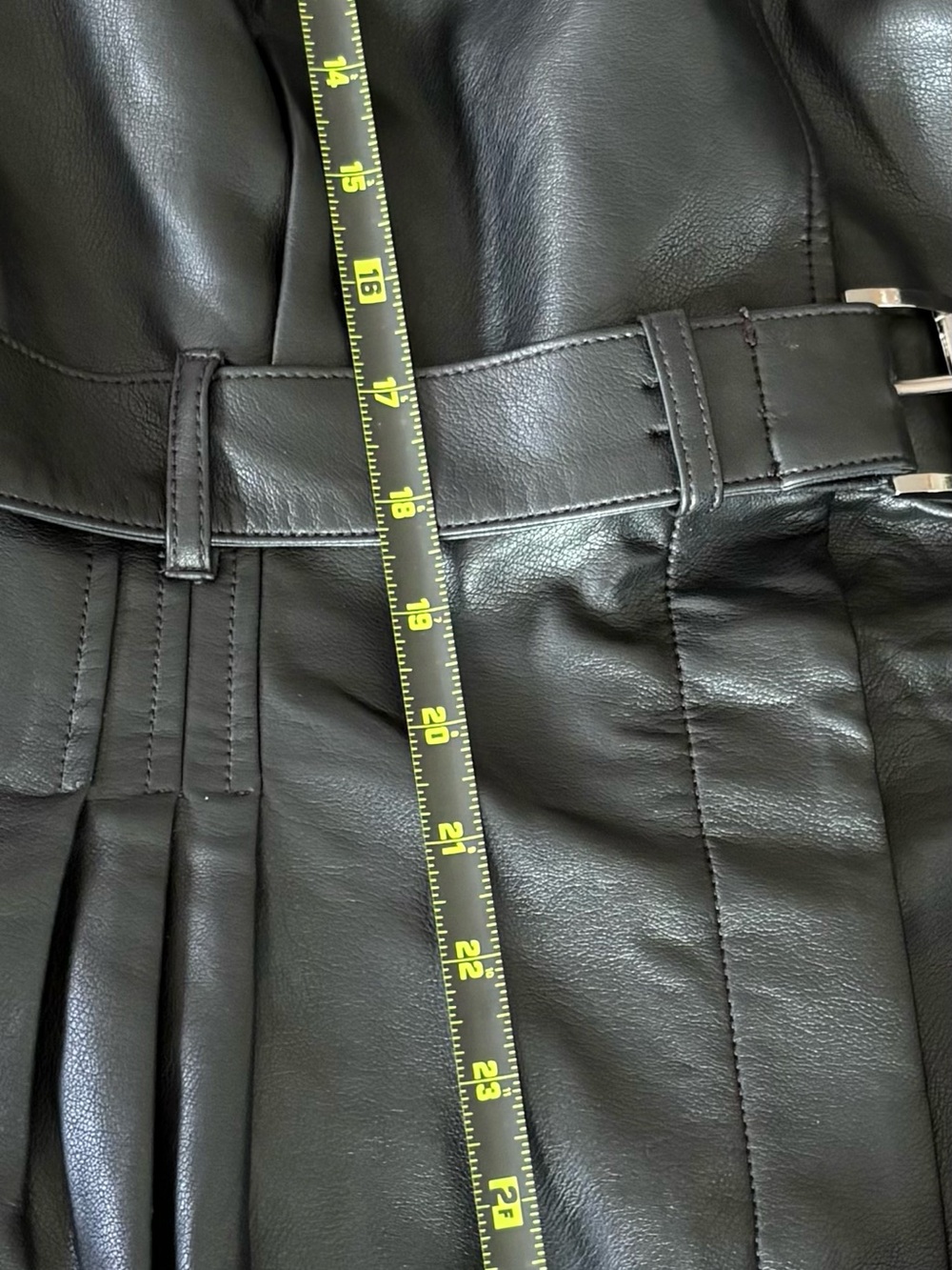 Anthropologie Black Faux Leather Blazer Romper Sleeveless Belt Pockets NWT $178 - Picture 15 of 16